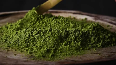 Matcha green tea powder Stock Footage 262645491