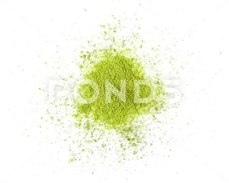Matcha green tea powder isolated on white background Stock-Fotos
