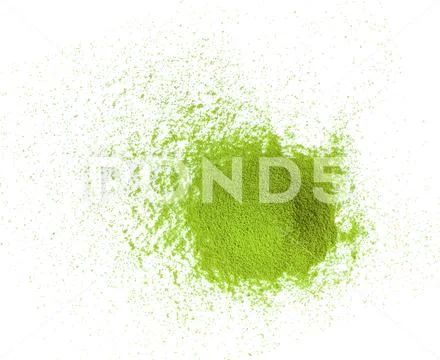 Matcha green tea powdwer on white Stock Photos