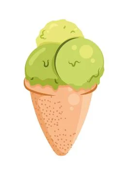 Matcha ice cream Stock Illustration