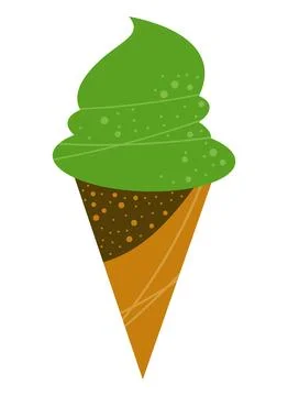 Matcha ice cream Stock Illustration