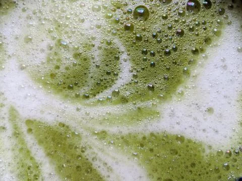 Matcha latte foam Stock Photos