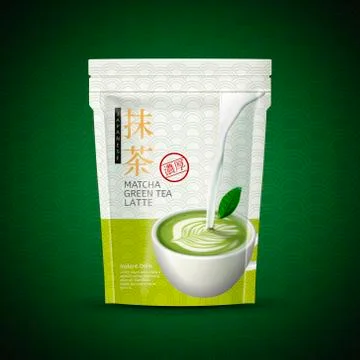 Matcha latte package Stock-Illustration