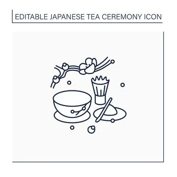 Matcha line icon Stock Illustration