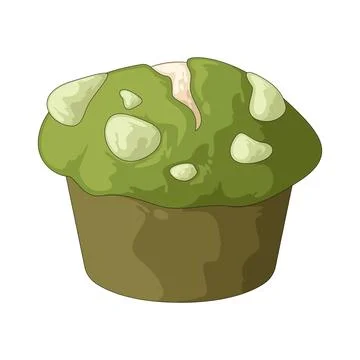 Matcha muffin illustration Stock Illustration