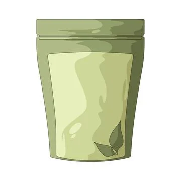 Matcha pouch illustration Stock Illustration