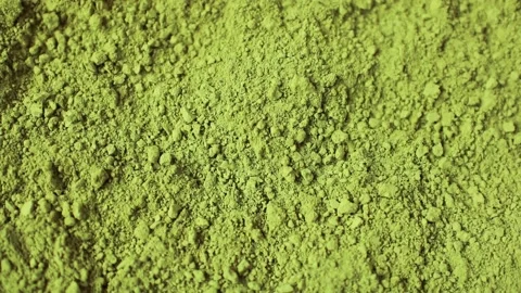 Matcha powder green tea background. Superfood. Healthy drinks. Top view. Stock Footage 238465374