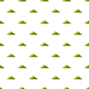 Matcha powder heap repeating pattern on white background Stock Illustration