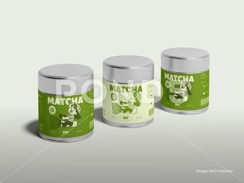 Matcha Powder Packaging Mockup Modello PSD