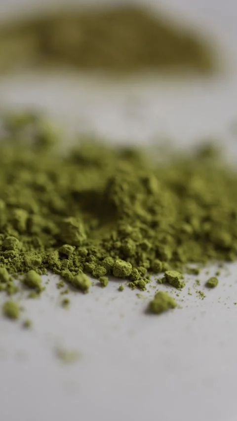 Matcha powder reflects the global trend of green tea replacing coffee Видео 342610698