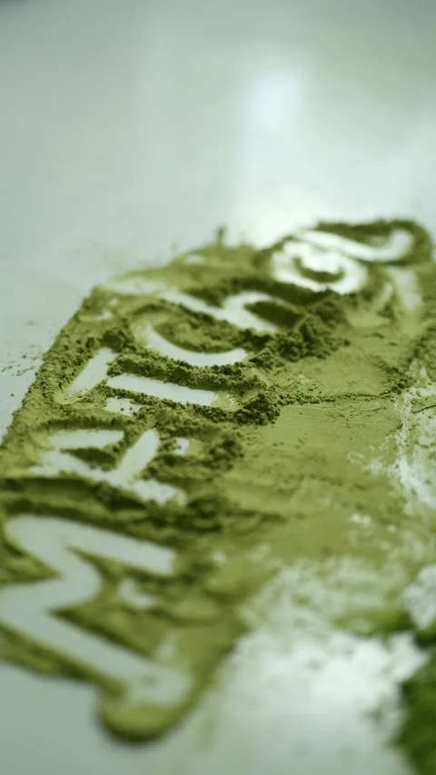 Matcha powder represents a growing global tea and wellness trend Video stock 342610841