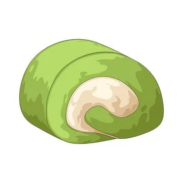Matcha roll cake illustration Stock Illustration