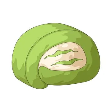 Matcha roll cake illustration Stock Illustration