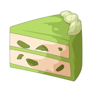 Matcha shortcake illustration Stock Illustration