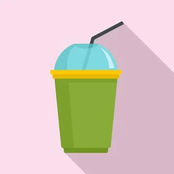 Matcha smoothie icon, flat style Stock Illustration