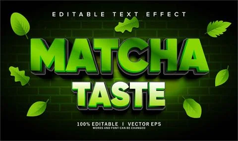 Matcha taste vector text effect with modern style design Stock Illustration