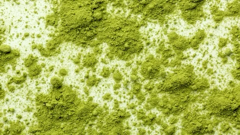 Matcha tea ground on white background Stock Footage 93077280