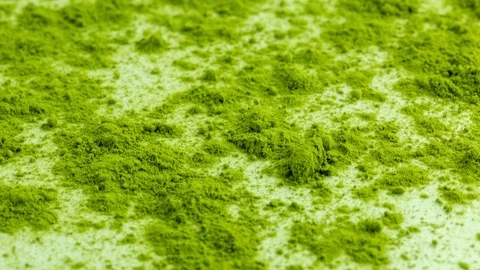 Matcha tea ground on white background Stock Footage 93077283