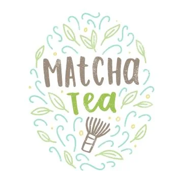 Matcha tea label. Stock Illustration