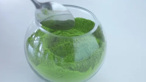 Matcha tea preparation in cafe by mixed race barman Stock Footage 87908467