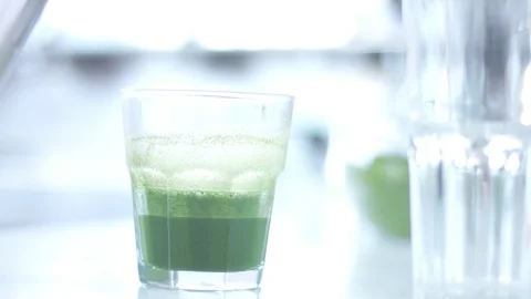 Matcha tea preparation in cafe by mixed race barman Stock Footage 87908706