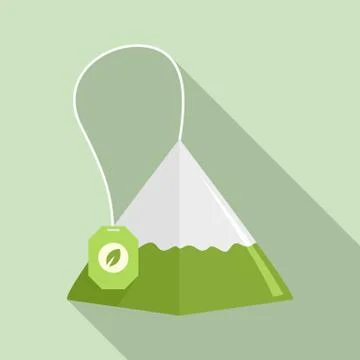 Matcha tea pyramid icon, flat style Stock-Illustration