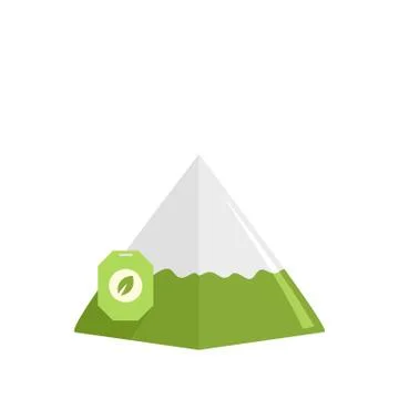 Matcha tea pyramid icon, flat style Stock-Illustration