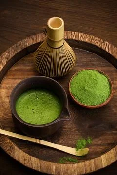 Matcha Tea Set. Elegant display of matcha tea set Stock Photos