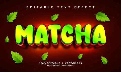 Matcha vector text effect with modern style design Stock Illustration