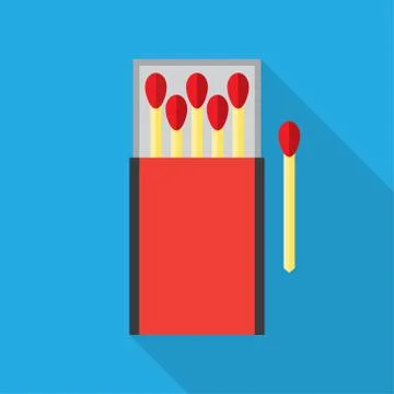 Matchbox and matches Stock Illustration