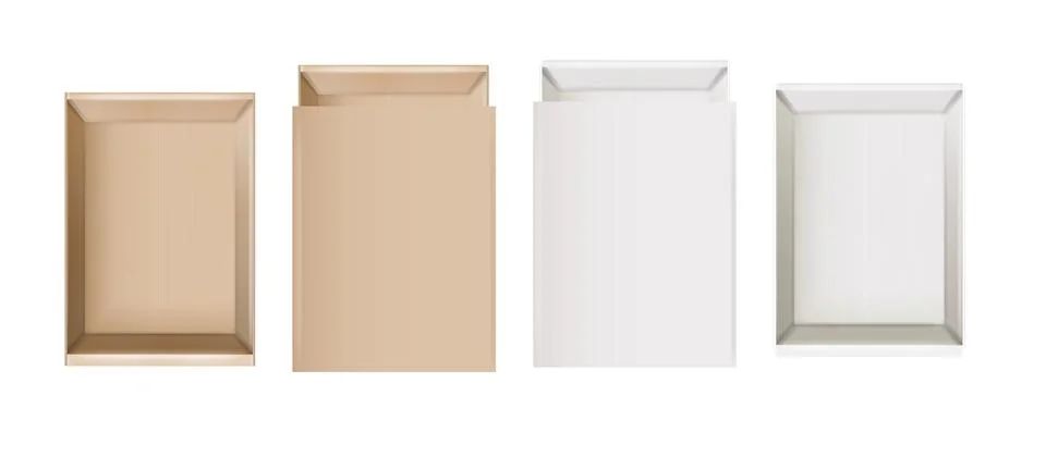 Matchbox, empty package for match sticks in top and perspective view. Realistic Stock Illustration