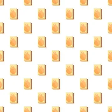Matchbox flame icon repeated seamless pattern background Illustrazione stock
