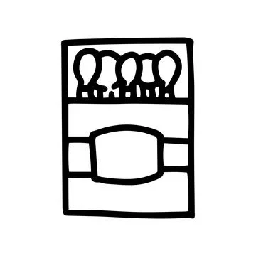 Matchbox line vector doodle simple icon design Stock Illustration