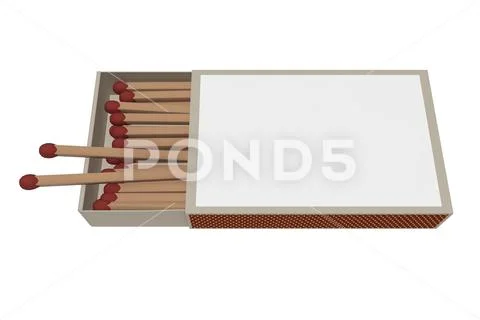 Matchbox With Matches Isolated On A White Background Stock Illustration