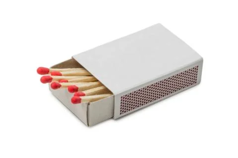 Matchbox with red matches Stock Photos