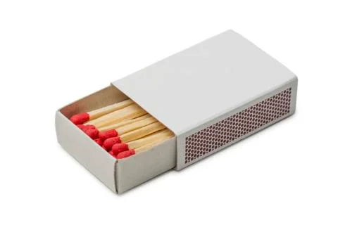 Matchbox with red matches Stock Photos