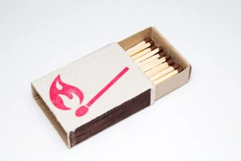 Matchbox on white background Foto stock