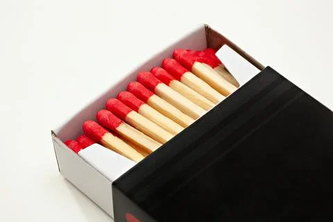 Matchbox on white background Stock Photos