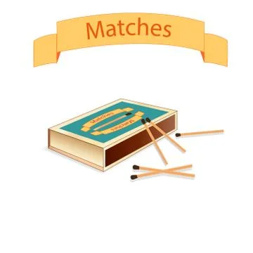 Matchboxes and matches Illustrazione stock