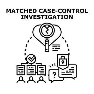 Matched case control investigation analyzing health research data Stock Illustration
