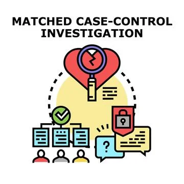 Matched case control investigation analyzing health research data Stock Illustration