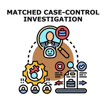Matched case control investigation concept developing Ilustração Stock