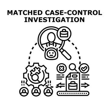 Matched case control investigation concept developing Stock Illustration