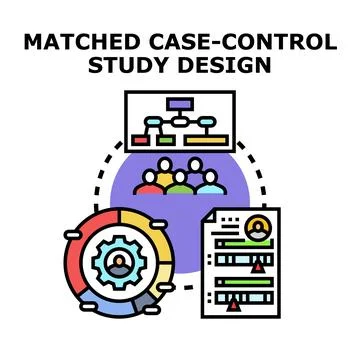 Matched case control study design research methodology Stock Illustration