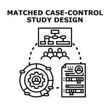 Matched case control study design research methodology Stock Illustration