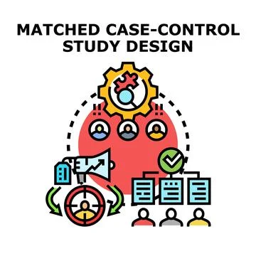 Matched case control study design research methodology Stock Illustration