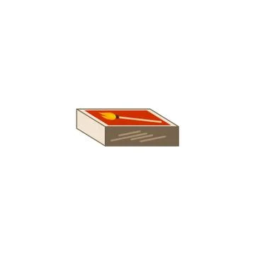 Matches box flat style vector isolated illustration Stock Illustration