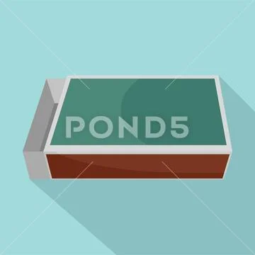 Matches box icon, flat style Stock Illustration
