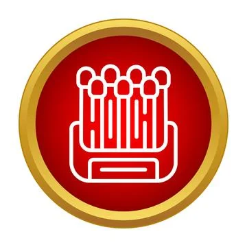 Matches in box line icon for light and fire Stock Illustration