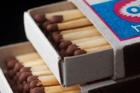 Matches in a box Stock Photos